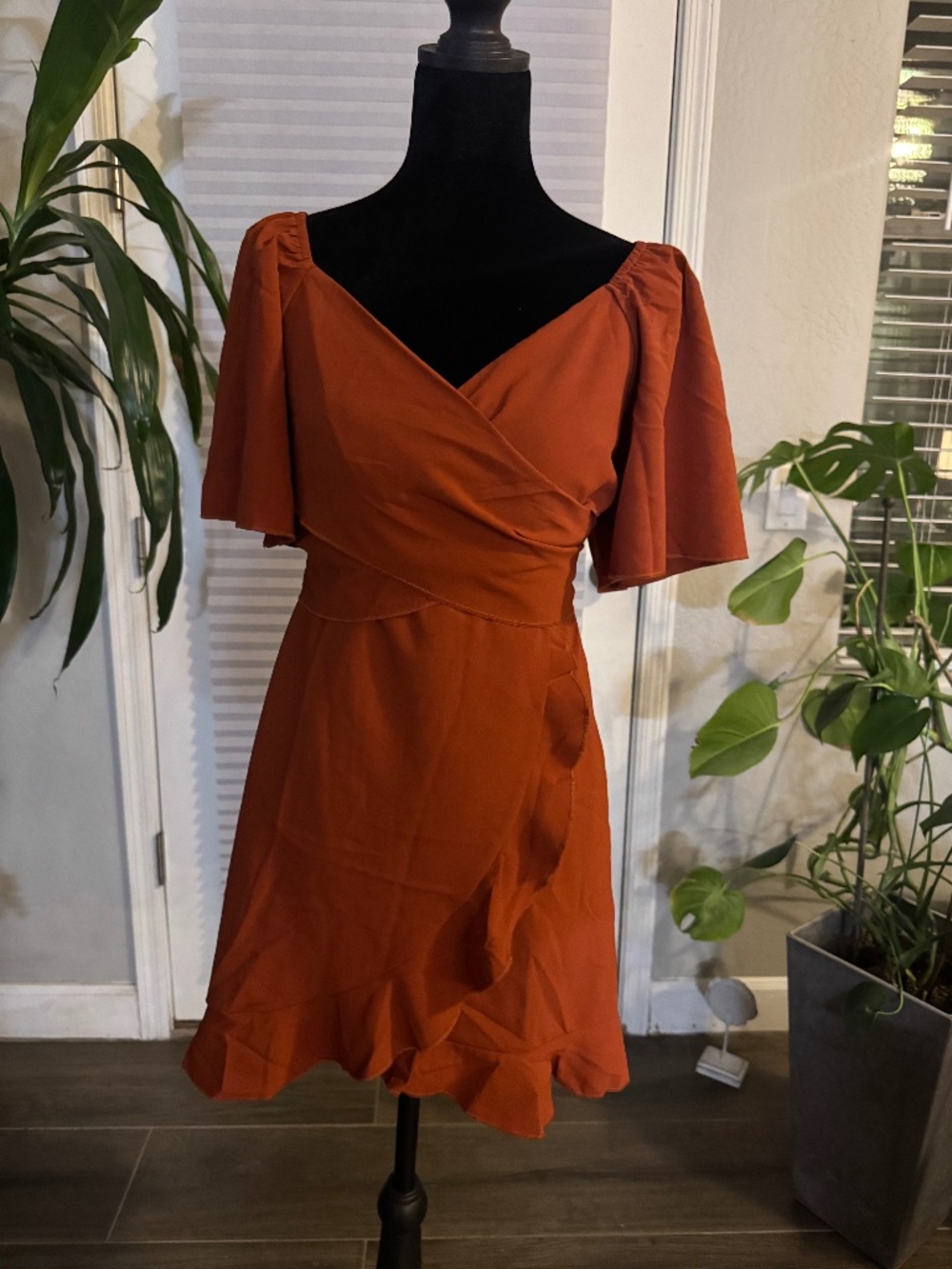 NWT Burnt Orange Wrap Dress